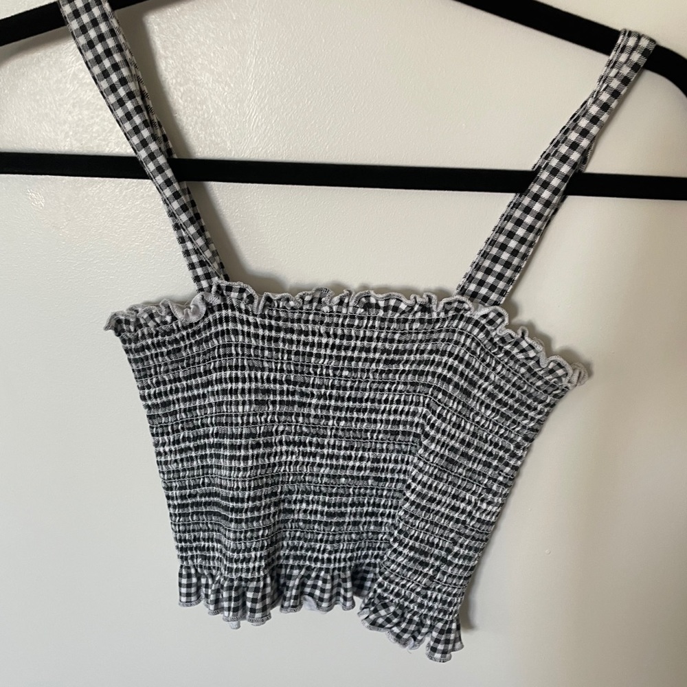 Cropped plaid tank top